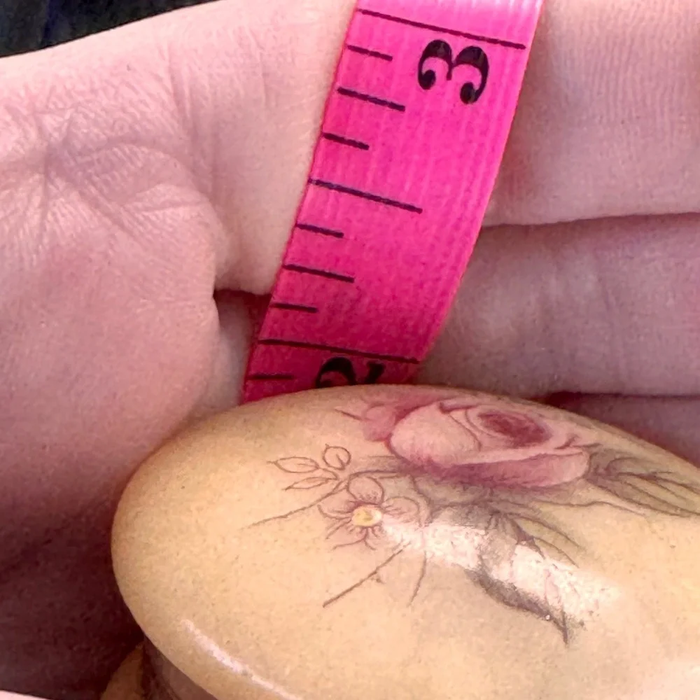 Vintage Mirone San Gimignano Italy‎ Gold Hinged Trinket Box Floral Painted Rose